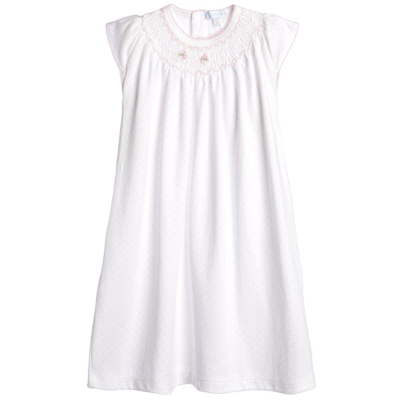 Mini-la-mode Babies' Girls White Pima Cotton Nightdress