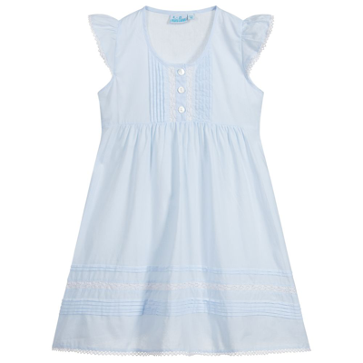 Mini Lunn Kids' Girls Blue Cotton Nightdress