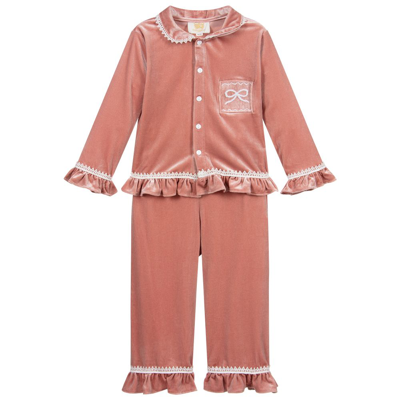 Caramelo Kids Girls Pink Velour Pyjamas ModeSens