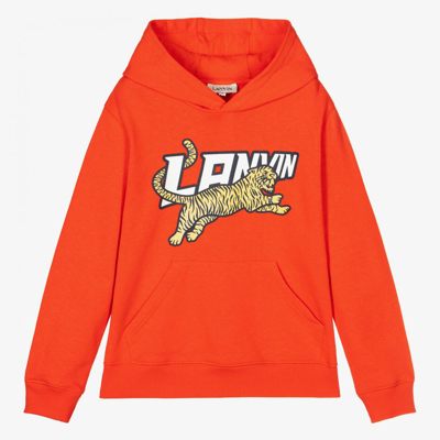 Lanvin Babies' Boys Red Cotton Logo Hoodie