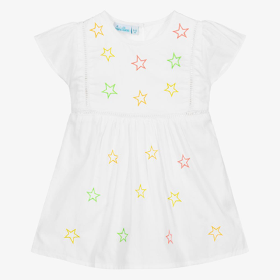 Mini Lunn Kids' Girls White Cotton Stars Nightdress