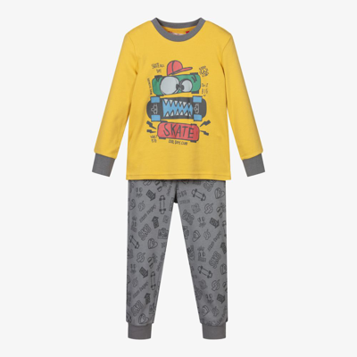 Boboli Babies' Boys Yellow & Grey Cotton Pyjamas