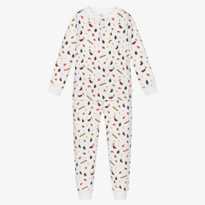 Marie-chantal Babies' White Festive Cotton Pyjamas