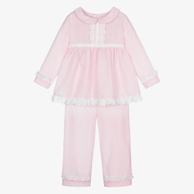 Beau Kid Girls Pink Striped Cotton Pyjamas