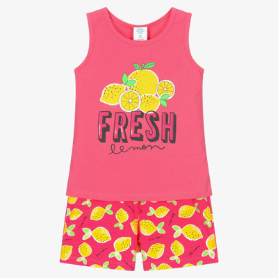 Boboli Babies' Girls Pink & Yellow Lemon Pyjamas