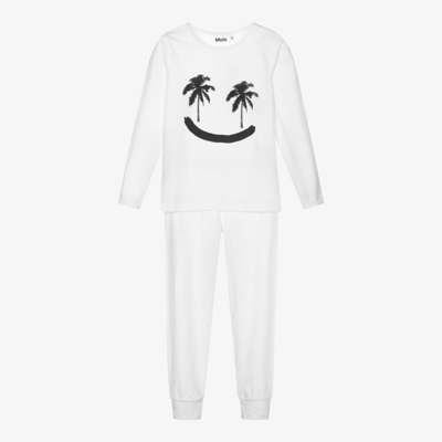 Molo Babies' White Organic Cotton Pyjamas