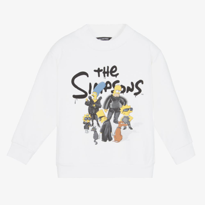 Balenciaga Babies' White The Simpsons Sweatshirt
