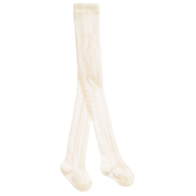 Falke Girls Ivory Cable Knit Baby Tights