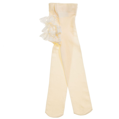 Country Baby Girls Ivory Ruffle Tights