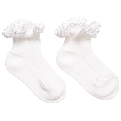 Story Loris Girls White Lace Cotton Baby Socks