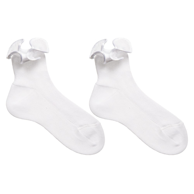 Story Loris Babies' Girls White Ruffle Socks
