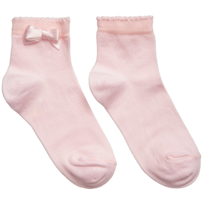 Story Loris Kids' Girls Pink Bow Cotton Socks
