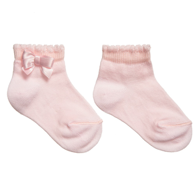 Story Loris Baby Girls Pale Pink Bow Socks