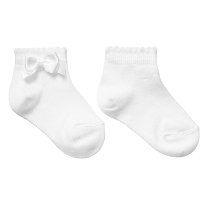 Story Loris Baby Girls White Bow Socks