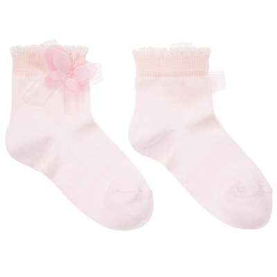 Story Loris Babies' Girls Pink Butterfly Cotton Socks