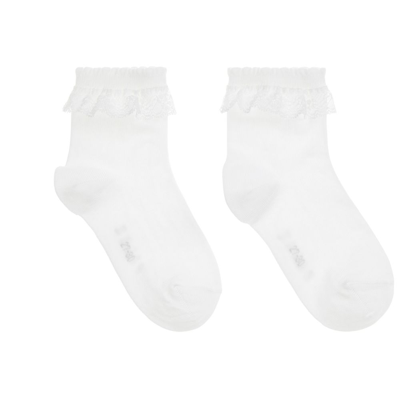 Falke Kids' Girls White Cotton Socks