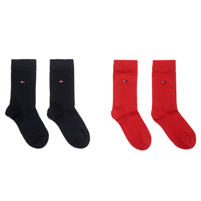 Tommy Hilfiger Red & Blue Cotton Socks (2 Pack)
