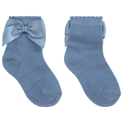 Carlomagno Kids' Girls Blue Cotton Socks