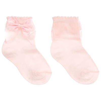 Carlomagno Kids' Girls Pale Pink Cotton Socks