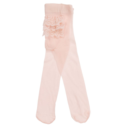 Carlomagno Girls Pink Microfibre Baby Tights