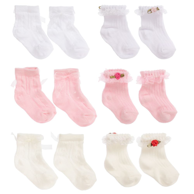 Beau Kid Girls Baby Cotton Socks (6 Pack) In Pink