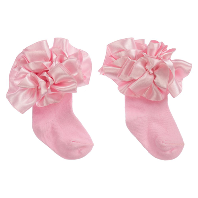 Caramelo Kids' Girls Pink Cotton Socks