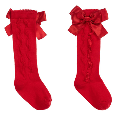 Caramelo Kids' Girls Red Cotton Socks