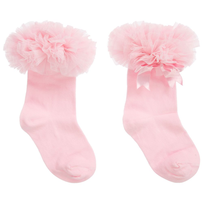 Beau Kid Girls Pink Frilly Cotton Socks