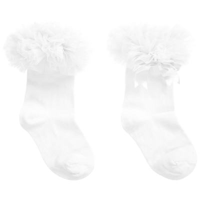 Beau Kid Girls White Frilly Cotton Socks