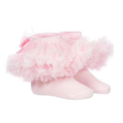 Caramelo Babies' Girls Pink Frilly Socks