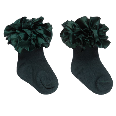 Caramelo Babies' Girls Green Cotton Socks