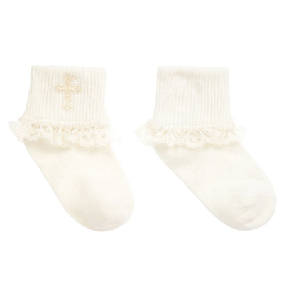 Country Babies' Girls Ivory Christening Ankle Socks