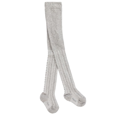 Falke Babies' Girls Grey Cable Knit Cotton Tights
