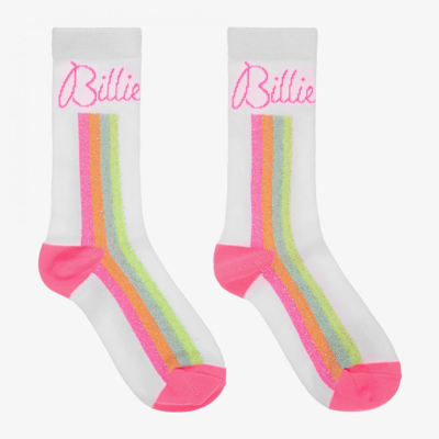 Billieblush Babies' Girls White Neon Striped Socks