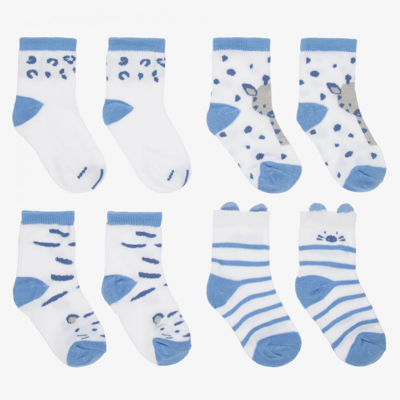 Mayoral Newborn Babies' Boys Blue Cotton Socks (4 Pack)