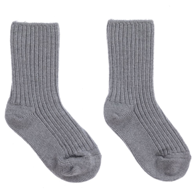 Joha Grey Ribbed Thermal Wool Socks