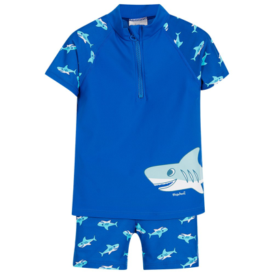 Playshoes Kids' Boys Blue Shark Swim Shorts Set (upf50+)