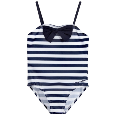 Mitty James Babies' Girls Blue & White Swimsuit