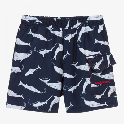 Mitty James Babies' Boys Blue Shark Swim Shorts