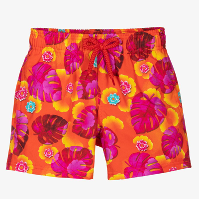 Vilebrequin Kids' Boys Orange Floral Swim Shorts