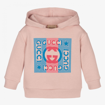 Gucci Babies' Girls Pink Cotton Logo Hoodie