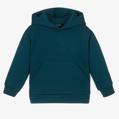 Balenciaga Babies' Teal Blue Logo Hoodie