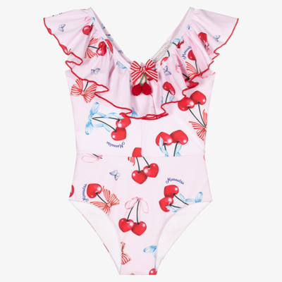 Monnalisa Babies' Girls Pink Cherry Swimsuit