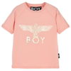 BOY LONDON BOY LONDON GIRLS PINK COTTON LOGO T-SHIRT