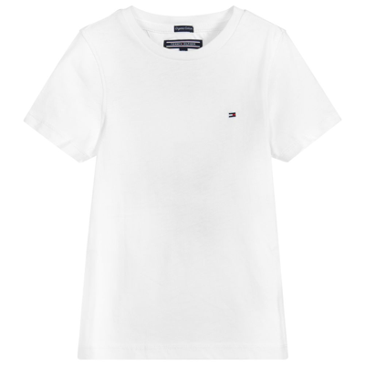 Tommy Hilfiger Kids' Boys Organic Cotton T-shirt In White