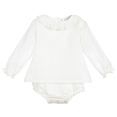 Rachel Riley Baby Girls White Cotton Blouse