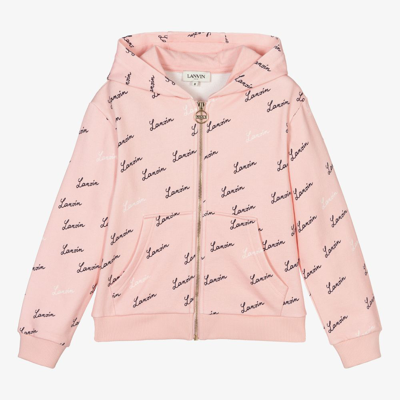 Lanvin Kids Sweat Jacket For Girls In Pink