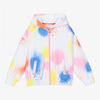 THE MARC JACOBS MARC JACOBS GIRLS WHITE SPRAY PAINT ZIP-UP TOP