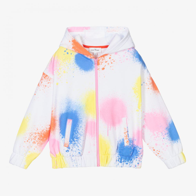 The Marc Jacobs Kids' Marc Jacobs Girls White Spray Paint Zip Up Top