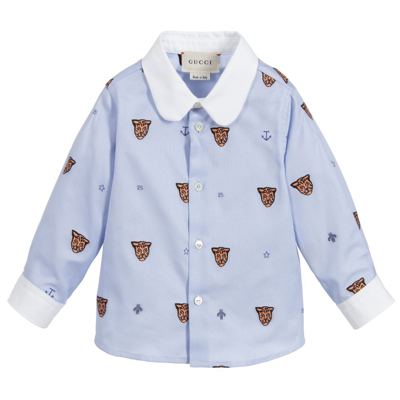 Gucci Babies' Boys Pale Blue Tiger Shirt
